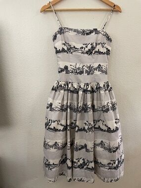 Tracy & Michael Vtg Toile Spaghetti Strap Sundress Shanghai feminine romantic S